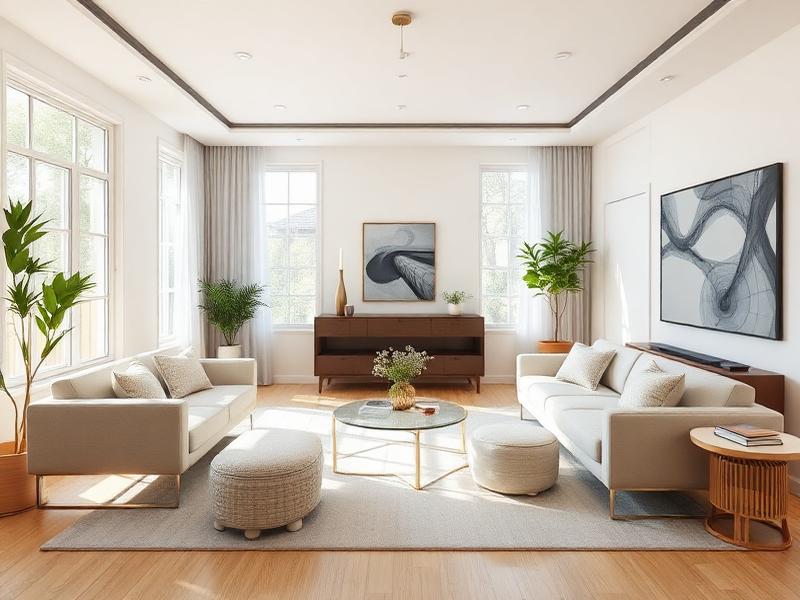 Virtually staged living room